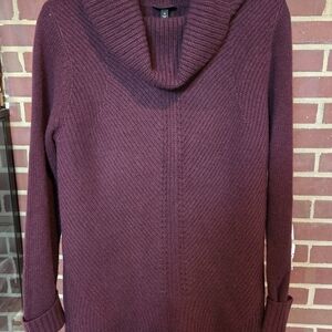 Talbots 100% CASHMERE Rich Maroon Cowl Neck Sweater Medium BEAUTIFUL